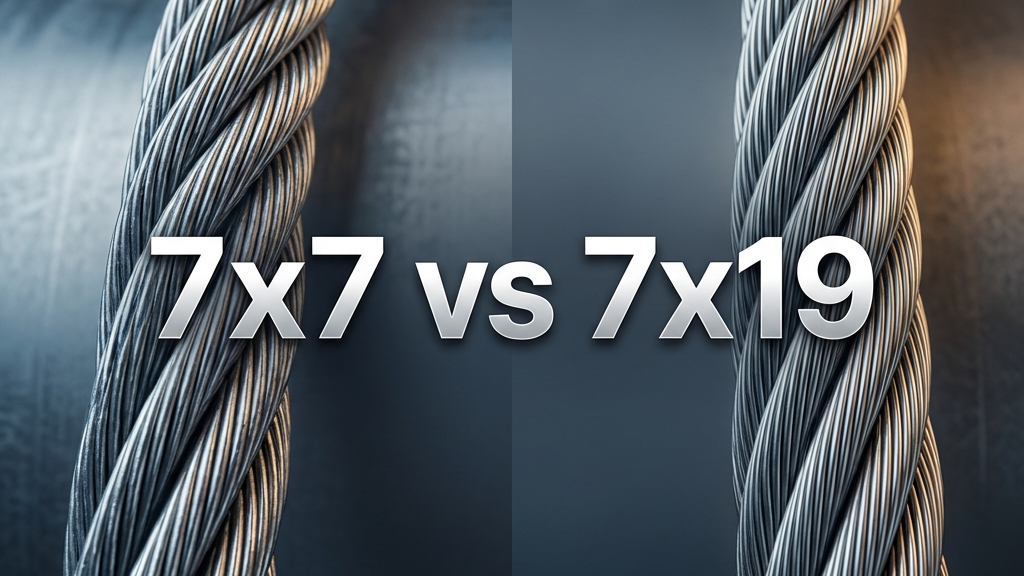 7x7 vs 7x19 stainless steel wire rope construction comparison cross section